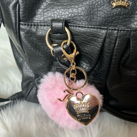 JUICY COUTURE Black adjustable Crossbody/shoulder Bag and bag charm NWOT - Picture 6 of 13